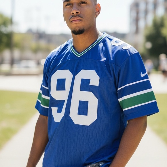 Blue and White Men's Jersey - Picture 5 of 5